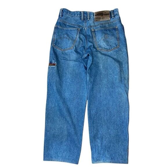 Rare Vintage 90s Paolo Gucci Tupac Biggie Wide Leg Jeans 34 - Picture 5 of 10
